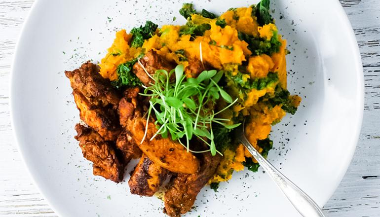 Chili Lime Chicken with Sweet Potatoes and Kale Recipe