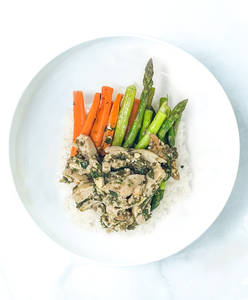 Chicken Tagine with Lemon Thmye Asparagus and Basmati Rice