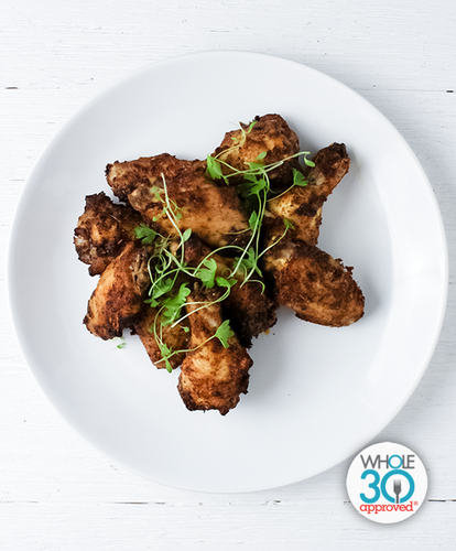 A plate of BBQ Rubbed Chicken Wings